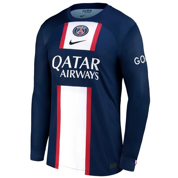 Tailandia Camiseta Paris Saint Germain Replica Primera Ropa ML 2022/23 Azul